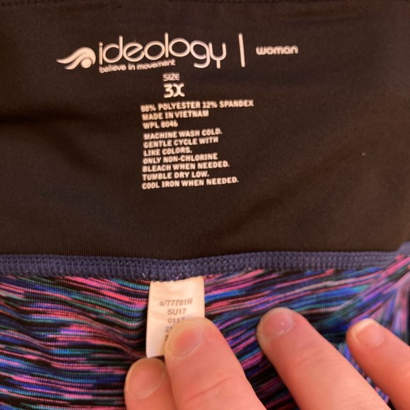 Ideology Stretchy Women's Workout Gear Pants Yoga Pants Lattice Cut Plus Size 3X - Picture 2 of 4